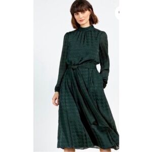 Ted‎ Baker Wilmer Green Houndstooth Long Sleeve Dress NwT 4